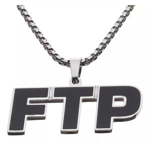 FTP Black and Silver Men's Necklace